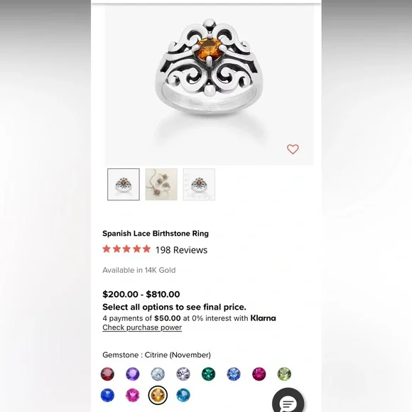 Spanish Lace Birthstone Ring - Picture 4 of 8